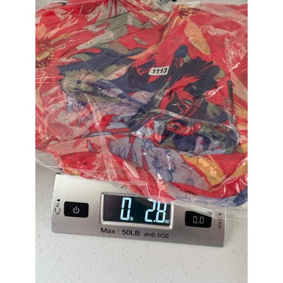 Vince Camuto Shirt Womens Medium Multicolor Floral Sheer Button Front Tie Hem - Picture 9 of 9